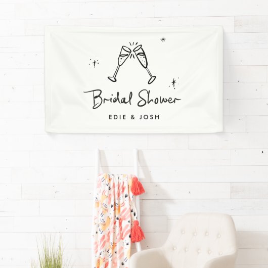 Vrijgezellenfeest modern natuurlijk elegant handge spandoek (Insitu)