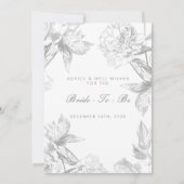 vrijgezellenfeest Modern Simple Silver Floral Kaart (Achterkant)