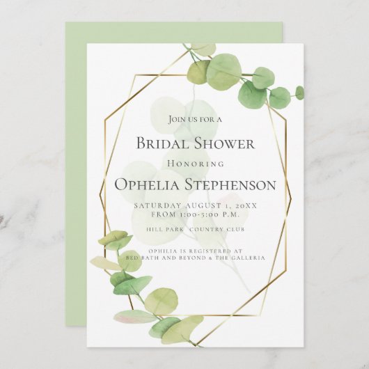 VRIJGEZELLENFEEST | Modern Springtime Eucalyptus Kaart (Voorkant / Achterkant)