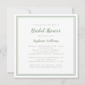 Vrijgezellenfeest Modern Square Elegant Sage Green Kaart (Voorkant)