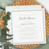 Vrijgezellenfeest Modern Square Elegant Sage Green Kaart