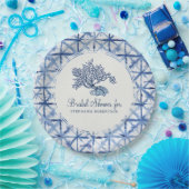 Vrijgezellenfeest Modern strand Koraal Indigo Shib Papieren Bordje (Feest)