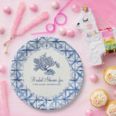 Vrijgezellenfeest Modern strand Koraal Indigo Shib Papieren Bordje (Feest)