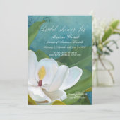 Vrijgezellenfeest Moderne Elegante Magnolia Bloeme Kaart (Staand voorkant)