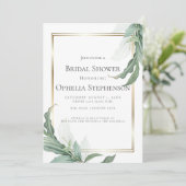 VRIJGEZELLENFEEST | Moderne elegante tropische bla Kaart (Staand voorkant)