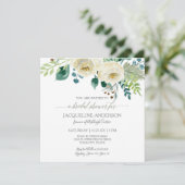 Vrijgezellenfeest Moderne ivoren Rozen Foliage Kra Kaart (Staand voorkant)