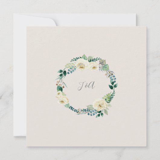Vrijgezellenfeest Moderne ivoren Rozen Foliage Kra Kaart (Achterkant)
