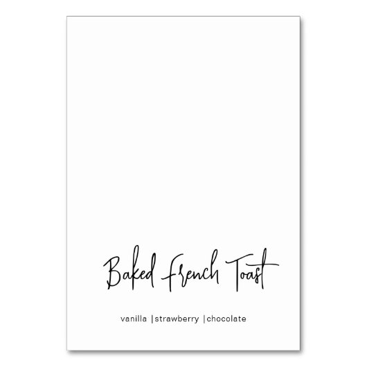 Vrijgezellenfeest Moderne Minimalistische Buffet K Kaart (Voorkant)