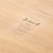 vrijgezellenfeest | Moderne minimalistische partij Acryl Uitnodigingen (Laagn)