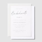 vrijgezellenfeest | Moderne minimalistische partij Vellum Uitnodigingen (Offset)