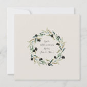 Vrijgezellenfeest Moderne Olijftak Blad Krans Kaart (Achterkant)