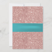 Vrijgezellenfeest Moderne Roos Gold Glitter Blauwg Kaart (Achterkant)