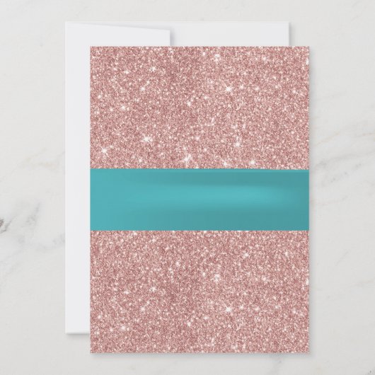 Vrijgezellenfeest Moderne Roos Gold Glitter Blauwg Kaart (Achterkant)