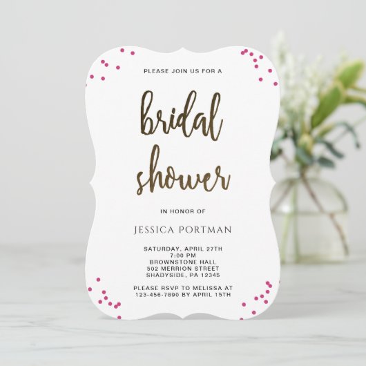 Vrijgezellenfeest Moderne roze en witte strepen Kaart (Staand voorkant)