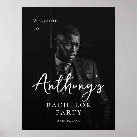 Vrijgezellenfeest moderne stijlvolle foto welkom poster (Voorkant)