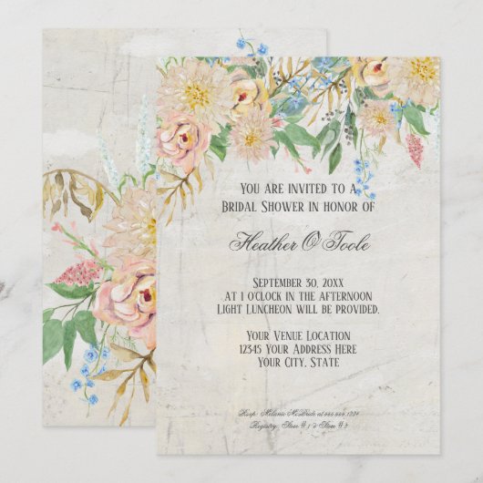 Vrijgezellenfeest Moderne Waterverf BOHO Bloemmarm Kaart (Voorkant / Achterkant)