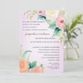 Vrijgezellenfeest Moderne Waterverf Floral Rozen Kaart (Staand voorkant)