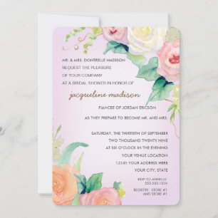 Vrijgezellenfeest Moderne Waterverf Floral Rozen Kaart