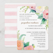 Vrijgezellenfeest Moderne Waterverf Floral Rozen Kaart (Voorkant / Achterkant)