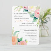 Vrijgezellenfeest Moderne Waterverf Floral Rozen Kaart (Staand voorkant)