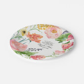 Vrijgezellenfeest Moderne Waterverf Vloer Roos Papieren Bordje (Gekanteld)