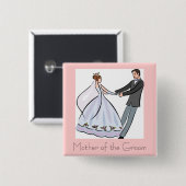 vrijgezellenfeest-moeder van de Groom Pin Vierkante Button 5,1 Cm (Voorkant /achterkant)