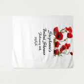 vrijgezellenfeest Monogram Naam papaverblauw Rood  Wandkleed (Voorkant (horizontaal))