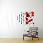 vrijgezellenfeest Monogram Naam papaverblauw Rood  Wandkleed (In Situ (horizontaal))