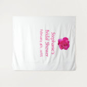 vrijgezellenfeest Monogram Naam Roze Rose White Co Wandkleed (Voorkant (horizontaal))