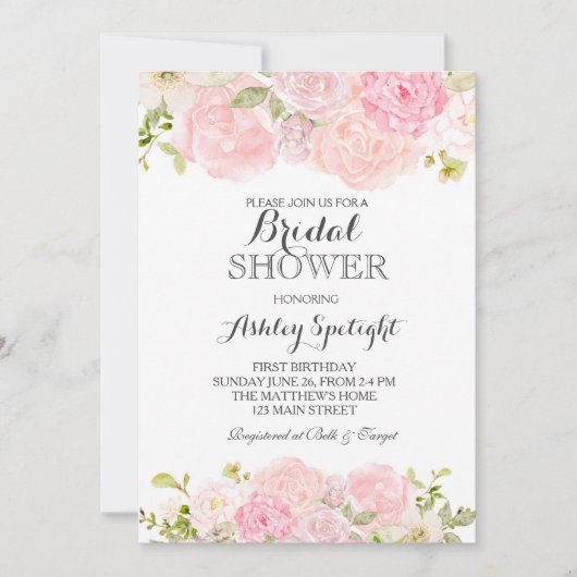 Vrijgezellenfeest Mooie Bloemenuitnodiging, Kaart (Voorkant)