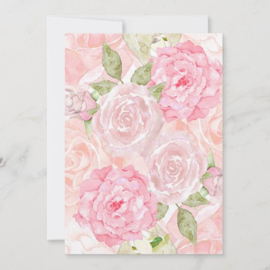 Vrijgezellenfeest Mooie Bloemenuitnodiging, Kaart (Achterkant)