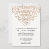 Vrijgezellenfeest Mooie Kant Look Damask Bruiloft Kaart (Voorkant)