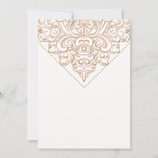 Vrijgezellenfeest Mooie Kant Look Damask Bruiloft Kaart (Achterkant)