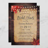 Vrijgezellenfeest Naherfst Leaves & String Lights Kaart (Voorkant / Achterkant)