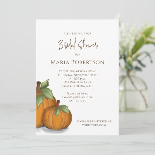 Vrijgezellenfeest najaar Herfst Elegant Pumpkins C Kaart (Staand voorkant)