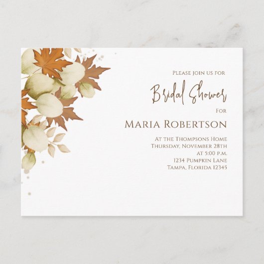 Vrijgezellenfeest najaar Herfst Greenery laat QR-c Briefkaart (Voorkant)