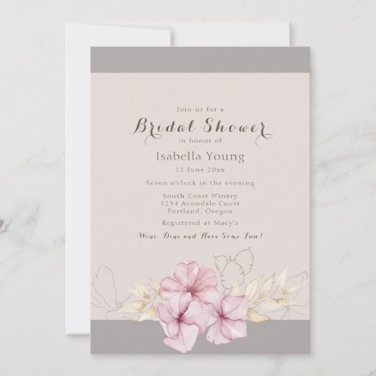 Vrijgezellenfeest najaar roze bloesem kaart (Voorkant)