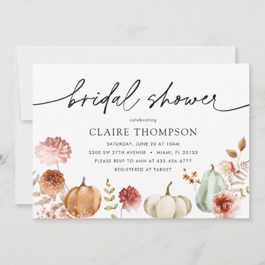 Vrijgezellenfeest najaarsdoucheuitnodiging kaart (Voorkant)