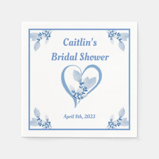 Vrijgezellenfeest Napkin - Blauwe Waterverf - Them Servet (Voorkant)