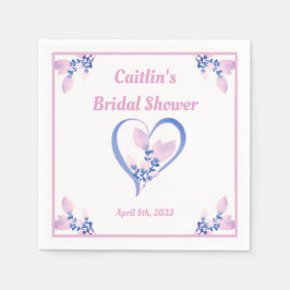 Vrijgezellenfeest Napkin - Roze Waterverf hart Servet