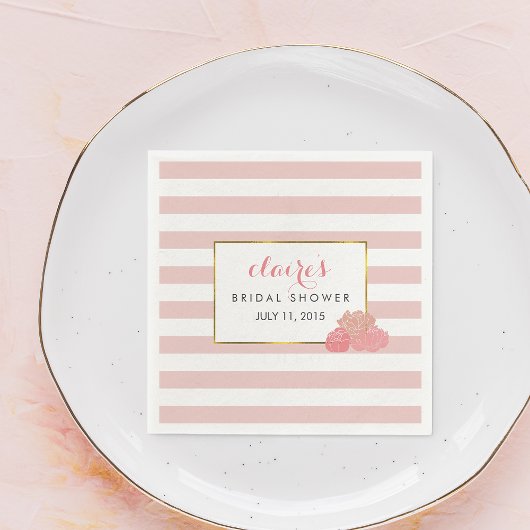 Vrijgezellenfeest Napkins | Roze streep en blush P Servetten