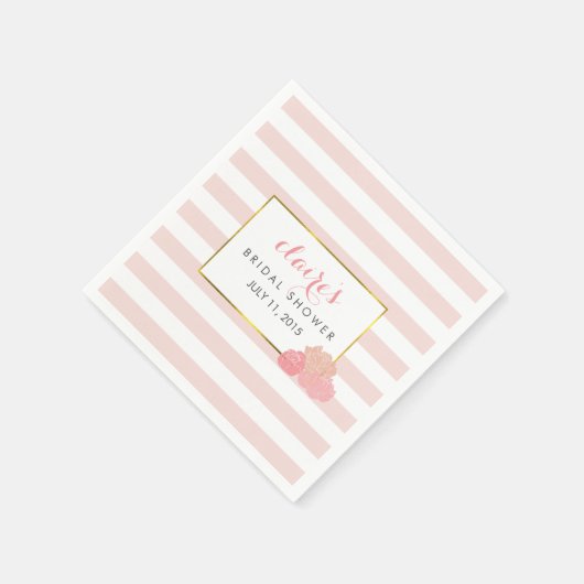Vrijgezellenfeest Napkins | Roze streep en blush P Servetten (Hoek)