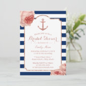 Vrijgezellenfeest Nautical Anchor Floral #2 Kaart (Staand voorkant)