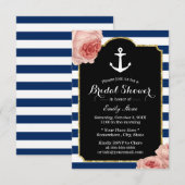 Vrijgezellenfeest Nautical Anchor Floral Kaart (Voorkant / Achterkant)