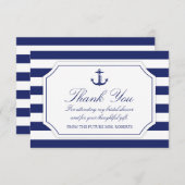 Vrijgezellenfeest Nautisch Anker Navy Blue Bedankt (Voorkant / Achterkant)