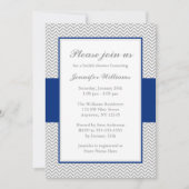 Vrijgezellenfeest Navy Blue en Gray Chevron Kaart (Voorkant)