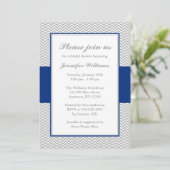 Vrijgezellenfeest Navy Blue en Gray Chevron Kaart (Staand voorkant)