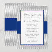 Vrijgezellenfeest Navy Blue en Gray Chevron Kaart (Voorkant / Achterkant)