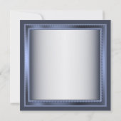 Vrijgezellenfeest Navy Blue Floral Grey Kaart (Achterkant)