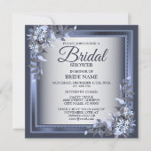 Vrijgezellenfeest Navy Blue Floral Grey Kaart (Voorkant)